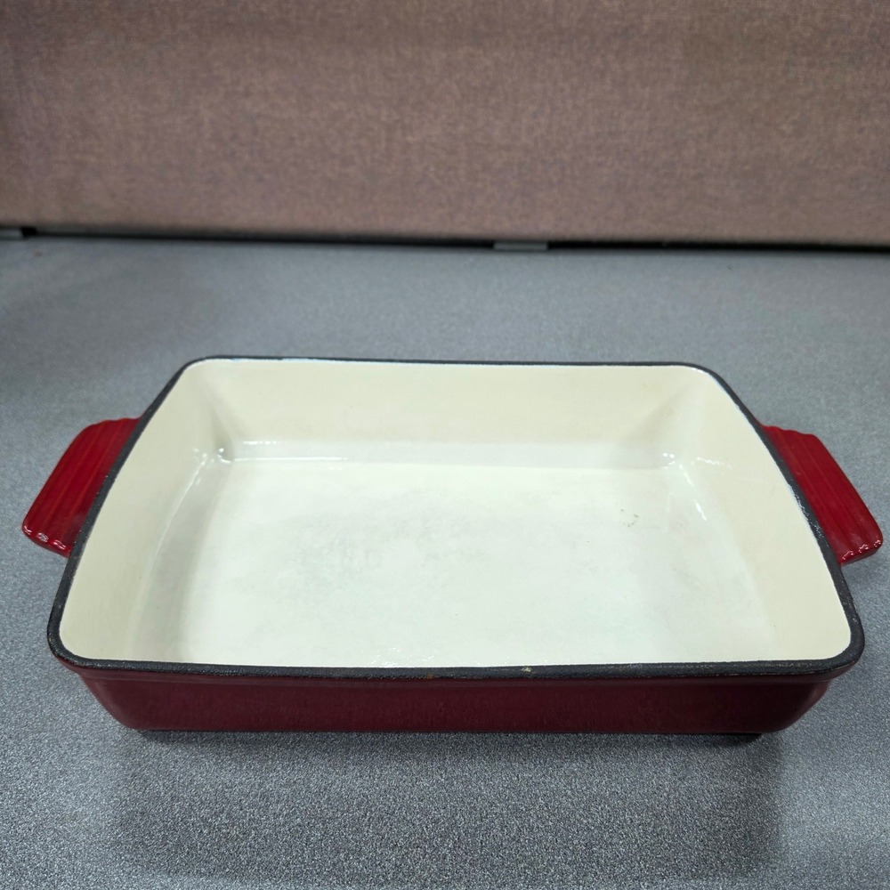 Crofton Enameled Cast Iron Pan 9x12 Red Roaster Excellent Rectangular